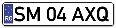 Placuta inmatriculare numar auto  SM-04-AXQ, SM 04 AXQ, SM04AXQ