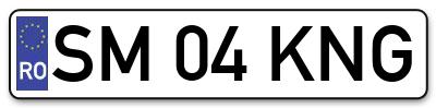 Placuta inmatriculare numar auto  SM-04-KNG, SM 04 KNG, SM04KNG