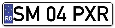 Placuta inmatriculare numar auto  SM-04-PXR, SM 04 PXR, SM04PXR