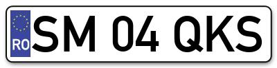 Placuta inmatriculare numar auto  SM-04-QKS, SM 04 QKS, SM04QKS