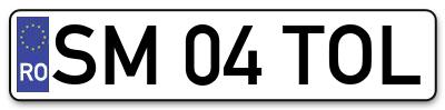 Placuta inmatriculare numar auto  SM-04-TOL, SM 04 TOL, SM04TOL