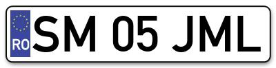 Placuta inmatriculare numar auto  SM-05-JML, SM 05 JML, SM05JML