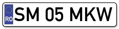 Placuta inmatriculare numar auto  SM-05-MKW, SM 05 MKW, SM05MKW