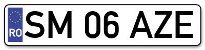 Placuta inmatriculare numar auto  SM-06-AZE, SM 06 AZE, SM06AZE