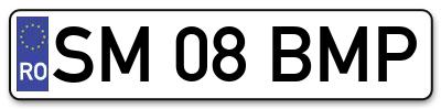 Placuta inmatriculare numar auto  SM-08-BMP, SM 08 BMP, SM08BMP