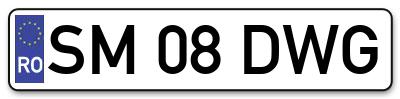 Placuta inmatriculare numar auto  SM-08-DWG, SM 08 DWG, SM08DWG
