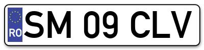 Placuta inmatriculare numar auto  SM-09-CLV, SM 09 CLV, SM09CLV