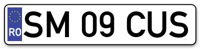 Placuta inmatriculare numar auto  SM-09-CUS, SM 09 CUS, SM09CUS