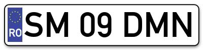 Placuta inmatriculare numar auto  SM-09-DMN, SM 09 DMN, SM09DMN