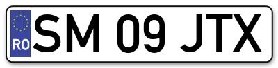 Placuta inmatriculare numar auto  SM-09-JTX, SM 09 JTX, SM09JTX