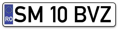 Placuta inmatriculare numar auto  SM-10-BVZ, SM 10 BVZ, SM10BVZ