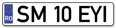 Placuta inmatriculare numar auto  SM-10-EYI, SM 10 EYI, SM10EYI