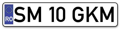Placuta inmatriculare numar auto  SM-10-GKM, SM 10 GKM, SM10GKM