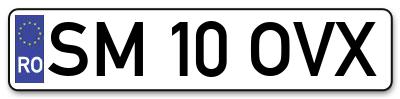 Placuta inmatriculare numar auto  SM-10-OVX, SM 10 OVX, SM10OVX