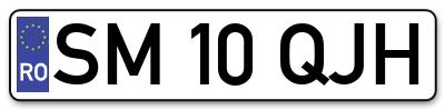 Placuta inmatriculare numar auto  SM-10-QJH, SM 10 QJH, SM10QJH