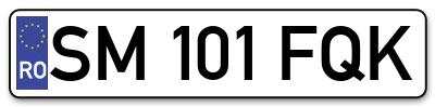 Placuta inmatriculare numar auto  SM-101-FQK, SM 101 FQK, SM101FQK