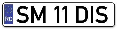 Placuta inmatriculare numar auto  SM-11-DIS, SM 11 DIS, SM11DIS