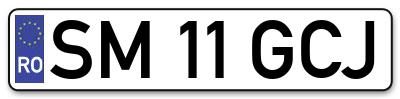 Placuta inmatriculare numar auto  SM-11-GCJ, SM 11 GCJ, SM11GCJ