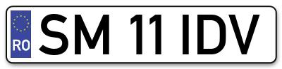 Placuta inmatriculare numar auto  SM-11-IDV, SM 11 IDV, SM11IDV
