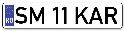 Placuta inmatriculare numar auto  SM-11-KAR, SM 11 KAR, SM11KAR