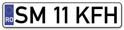 Placuta inmatriculare numar auto  SM-11-KFH, SM 11 KFH, SM11KFH