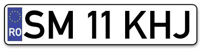 Placuta inmatriculare numar auto  SM-11-KHJ, SM 11 KHJ, SM11KHJ