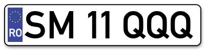 Placuta inmatriculare numar auto  SM-11-QQQ, SM 11 QQQ, SM11QQQ