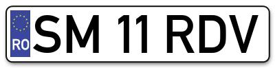 Placuta inmatriculare numar auto  SM-11-RDV, SM 11 RDV, SM11RDV