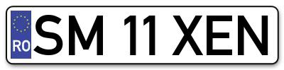 Placuta inmatriculare numar auto  SM-11-XEN, SM 11 XEN, SM11XEN