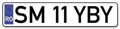 Placuta inmatriculare numar auto  SM-11-YBY, SM 11 YBY, SM11YBY