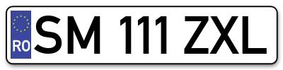 Placuta inmatriculare numar auto  SM-111-ZXL, SM 111 ZXL, SM111ZXL