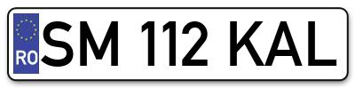 Placuta inmatriculare numar auto  SM-112-KAL, SM 112 KAL, SM112KAL