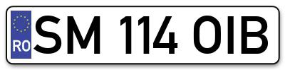 Placuta inmatriculare numar auto  SM-114-OIB, SM 114 OIB, SM114OIB