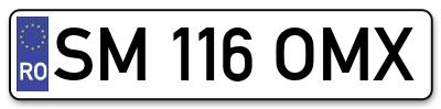 Placuta inmatriculare numar auto  SM-116-OMX, SM 116 OMX, SM116OMX