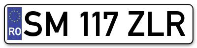 Placuta inmatriculare numar auto  SM-117-ZLR, SM 117 ZLR, SM117ZLR