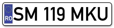 Placuta inmatriculare numar auto  SM-119-MKU, SM 119 MKU, SM119MKU