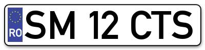 Placuta inmatriculare numar auto  SM-12-CTS, SM 12 CTS, SM12CTS