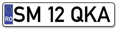 Placuta inmatriculare numar auto  SM-12-QKA, SM 12 QKA, SM12QKA