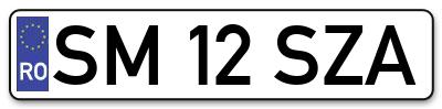 Placuta inmatriculare numar auto  SM-12-SZA, SM 12 SZA, SM12SZA