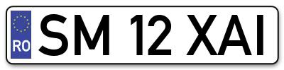 Placuta inmatriculare numar auto  SM-12-XAI, SM 12 XAI, SM12XAI