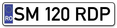 Placuta inmatriculare numar auto  SM-120-RDP, SM 120 RDP, SM120RDP