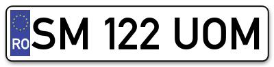 Placuta inmatriculare numar auto  SM-122-UOM, SM 122 UOM, SM122UOM