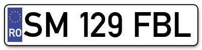 Placuta inmatriculare numar auto  SM-129-FBL, SM 129 FBL, SM129FBL