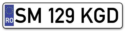 Placuta inmatriculare numar auto  SM-129-KGD, SM 129 KGD, SM129KGD