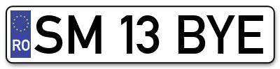 Placuta inmatriculare numar auto  SM-13-BYE, SM 13 BYE, SM13BYE