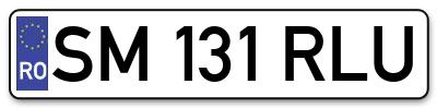 Placuta inmatriculare numar auto  SM-131-RLU, SM 131 RLU, SM131RLU