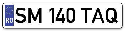 Placuta inmatriculare numar auto  SM-140-TAQ, SM 140 TAQ, SM140TAQ