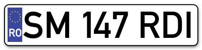 Placuta inmatriculare numar auto  SM-147-RDI, SM 147 RDI, SM147RDI