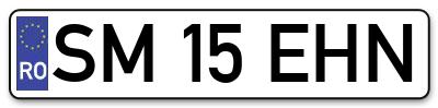 Placuta inmatriculare numar auto  SM-15-EHN, SM 15 EHN, SM15EHN