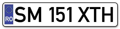 Placuta inmatriculare numar auto  SM-151-XTH, SM 151 XTH, SM151XTH
